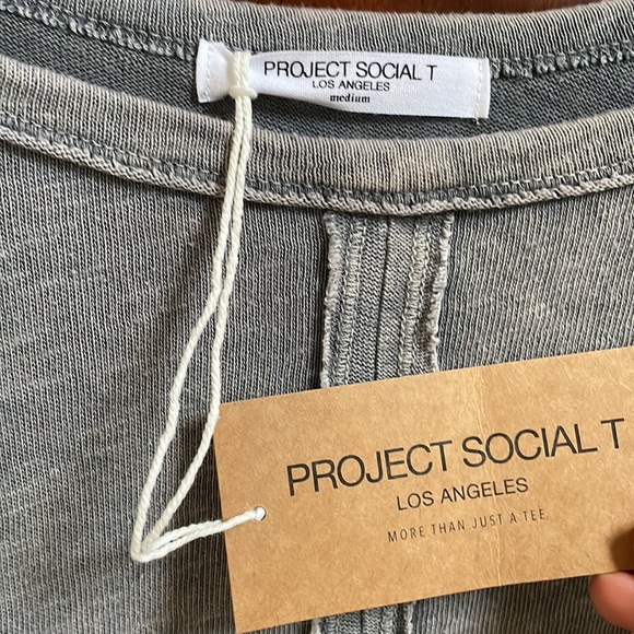 NWT Urban Outfitters Project Social T Soft Gray Top - Picture 7 of 9